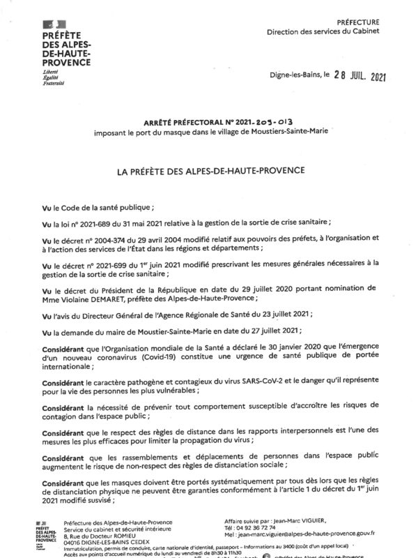 Arrêté Préfectoral